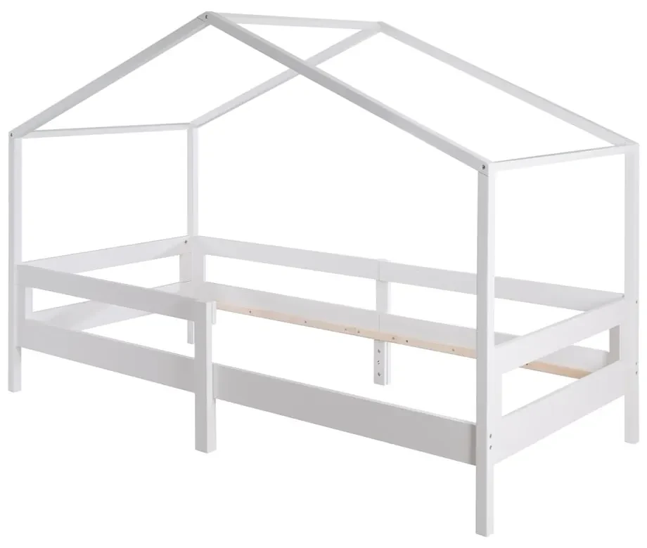 Biela domčeková detská posteľ 90x200 cm – Roba