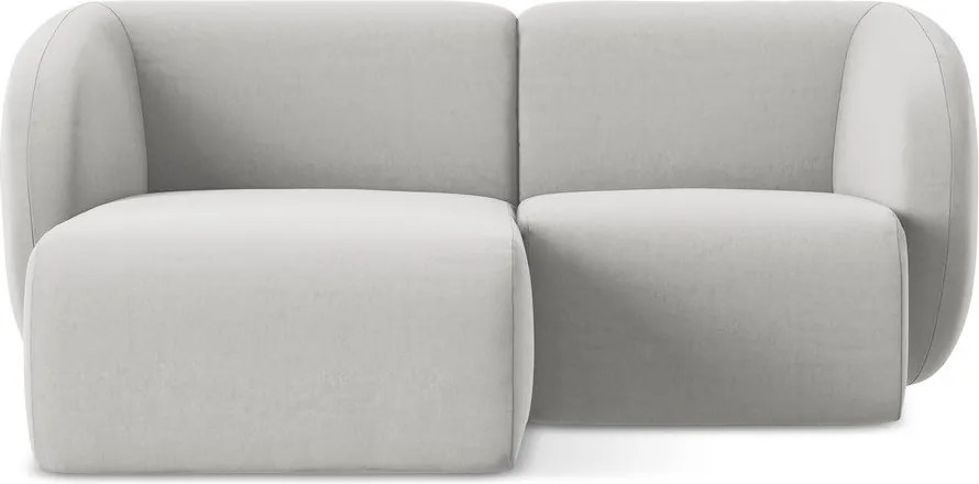 Svetlosivá zamatová rohová pohovka (ľavý roh/s leňoškou) Lani – Makamii