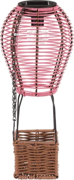 Solárny lampáš balón s LED osvetlením PLA113 PINK-S