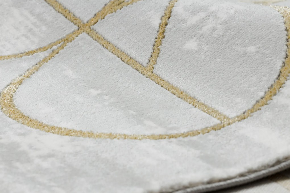 Koberec EMERALD exkluzívny 1010 glamour, kruhy krémovo / zlatý