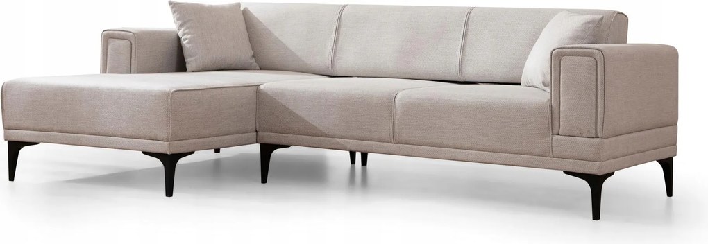 Rohová sedačka Horazotta (L) (ecru čierna)