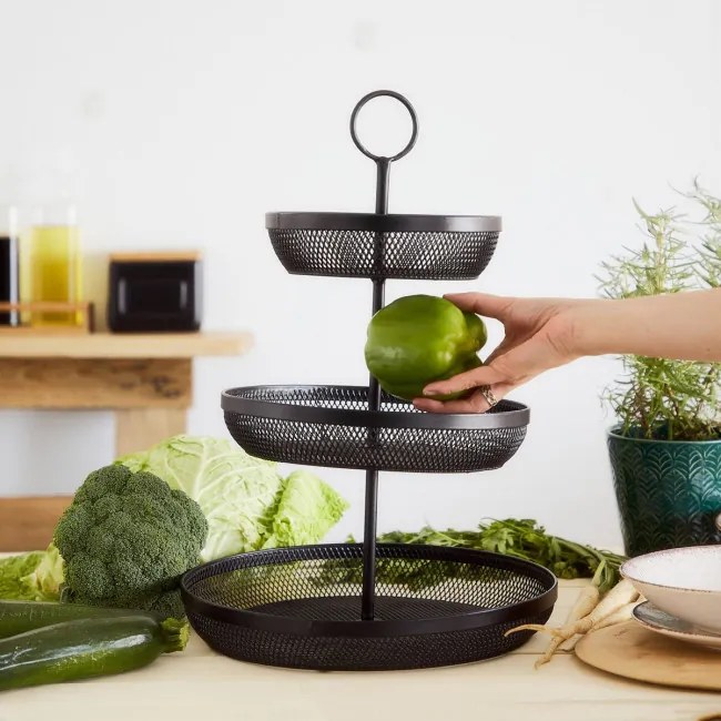 Košík GRIDIO trojposchodový čierny SS22 814445