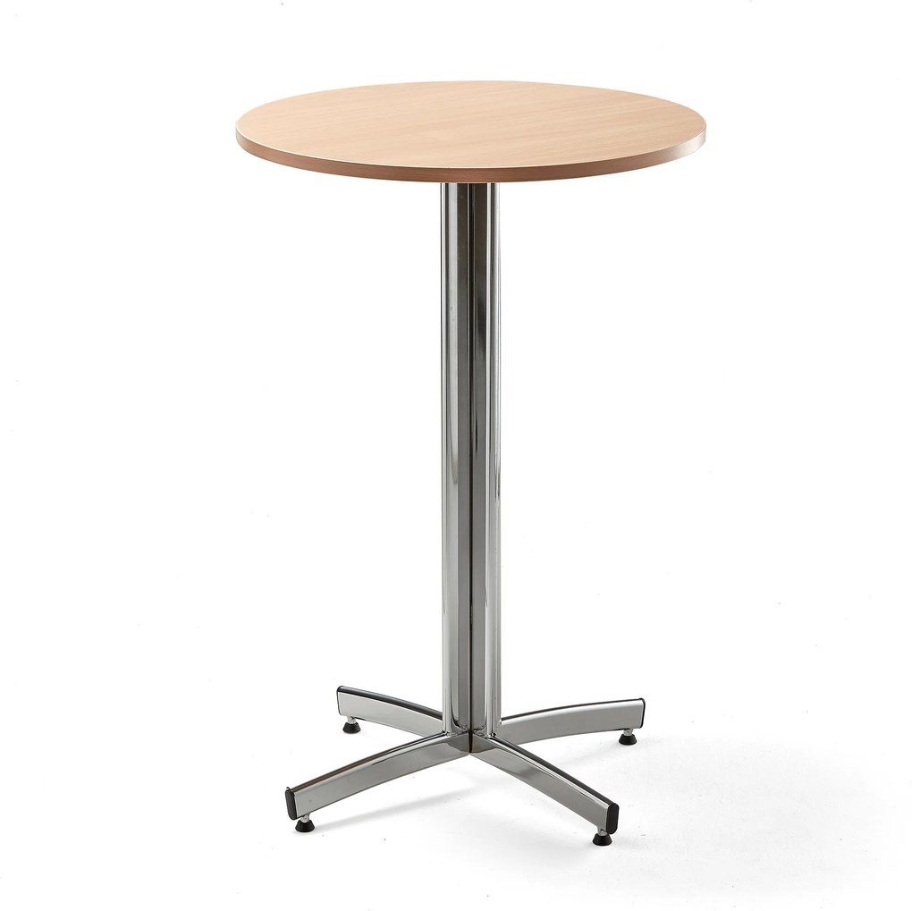 Barový stôl Sanna, Ø 700x1050 mm, buk, chróm