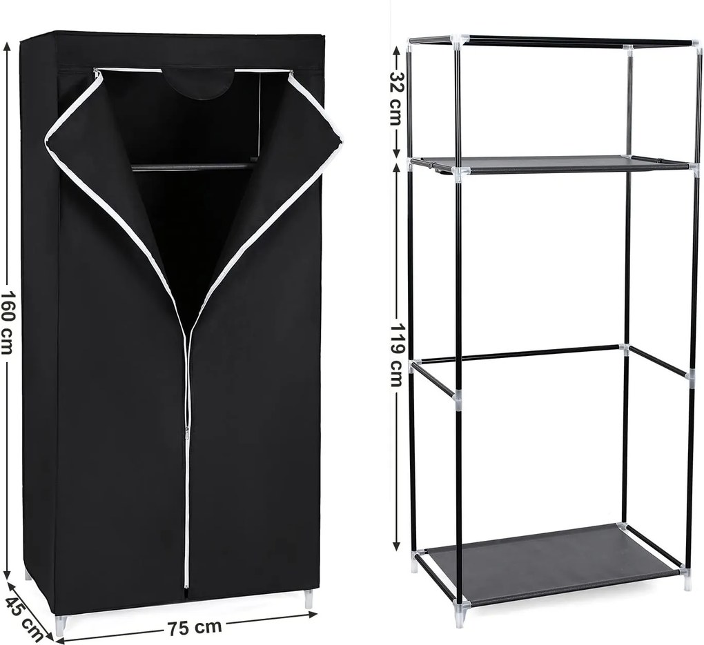 Skladacia skriňa 160 × 75 × 45 cm SONGMICS