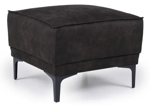 Antracitový taburet z imitácie kože Copenhagen – Scandic