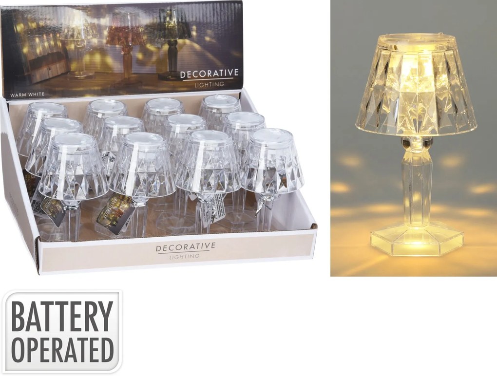 Světelná mini LED lampa Nate 11 cm čirá