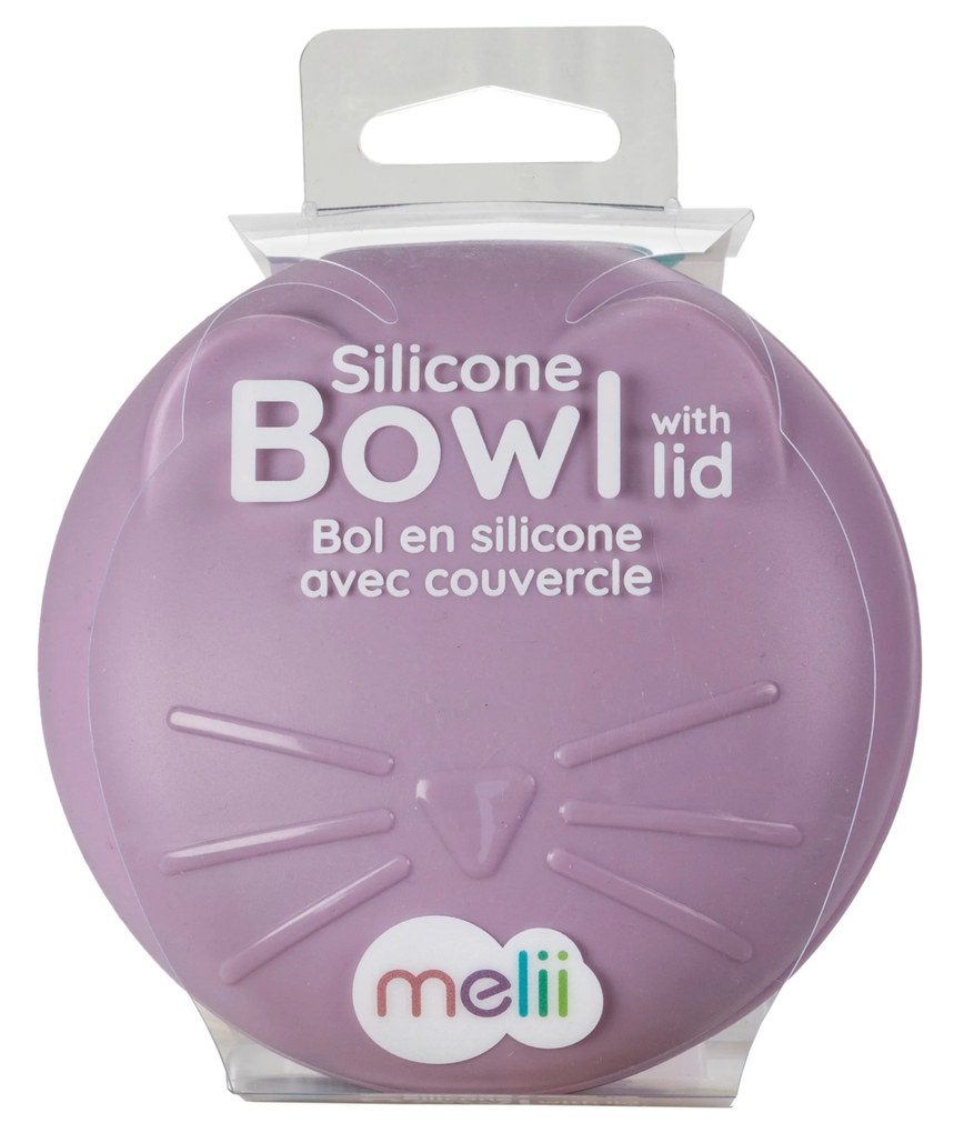 Silikónová škatuľka na desiatu s viečkom Mačka - 350 ml