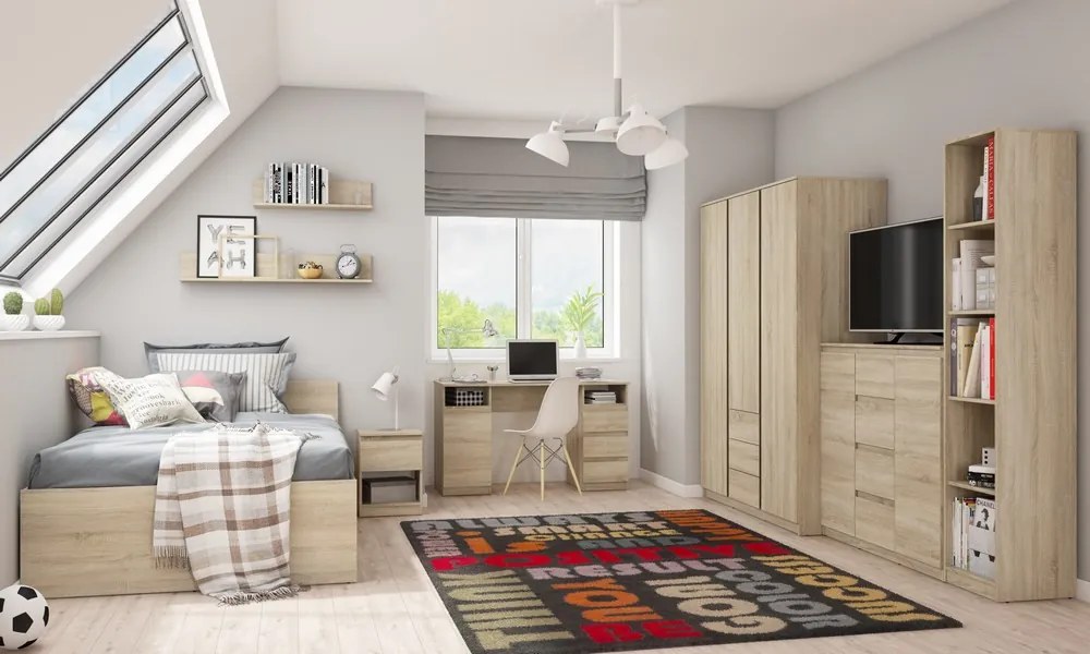 Šatníková skriňa Carlos, dub sonoma, 152 cm