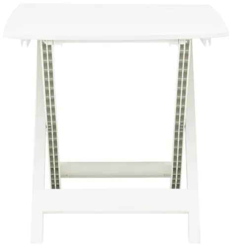 vidaXL Skladací záhradný stôl biely 79x72x70 cm plastový-