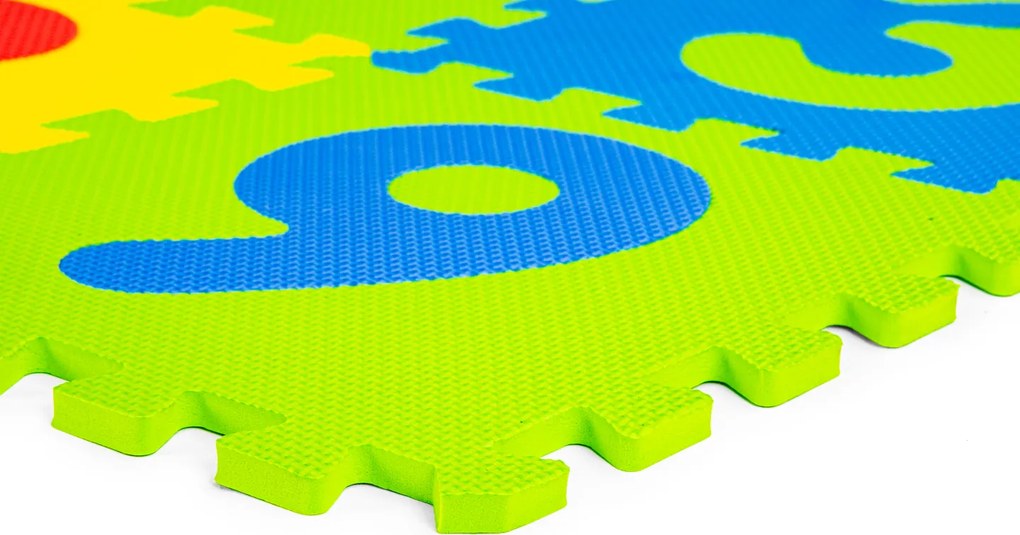 ECOTOYS Vzdelávacia EVA penová puzzle podložka 178×178 cm – 36 dielikov, písmená a čísla