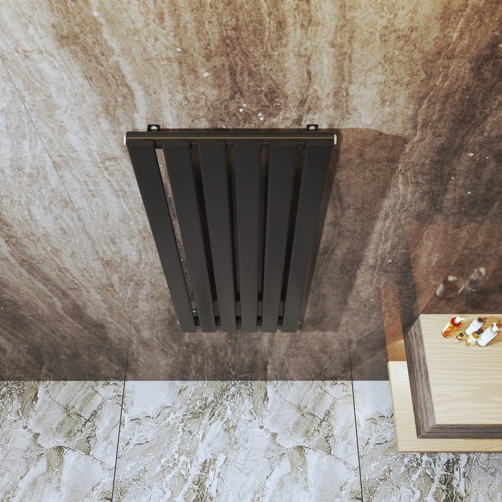 Gamma Vertical, vykurovacie teleso 450x1100 mm, 553 W, čierna matná, GMA-VERT-11045-BK