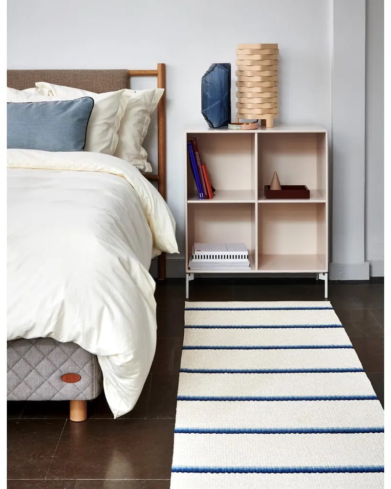 Modro-krémový vnútorný a vonkajší koberec 70x90 cm Olle Blue Vanilla – Pappelina