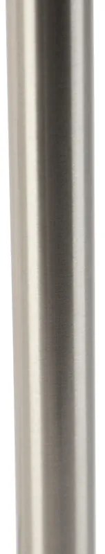 Moderná stolná lampa oceľ s tienidlom taupe 35 cm - Simplo