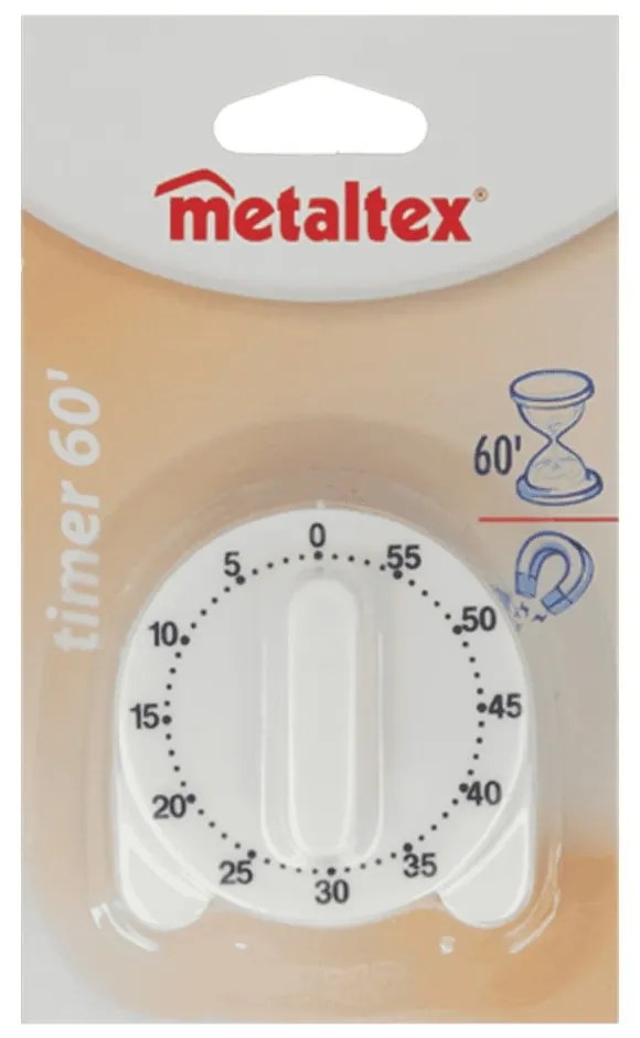 Biela kuchynská minútka Metaltex Time
