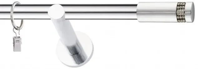 Dekorstudio Chrómová jednoradová garniža DIOS 19mm Dĺžka: 180cm, Typ uchytenia: Držiak modern, Typ príslušenstva: Bez príslušenstva