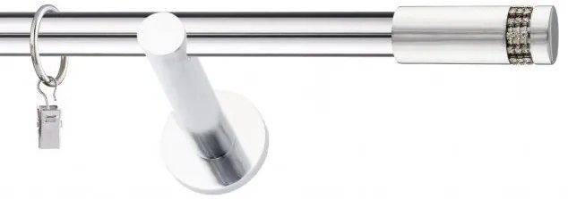 Dekorstudio Chrómová jednoradová garniža DIOS 19mm Dĺžka: 440cm, Typ uchytenia: Držiak modern, Typ príslušenstva: Krúžky tiché so štipcami