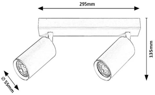 Rabalux 2082 - Stropné bodové svietidlo SOLO 2xGU10/25W/230V biela
