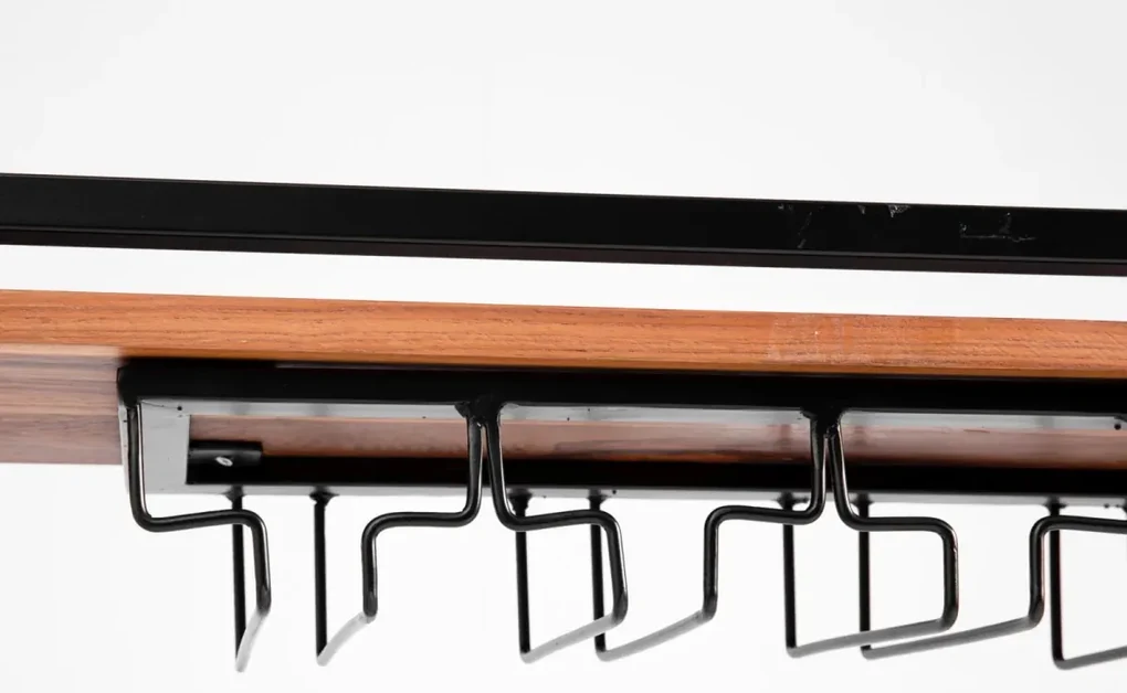 furniture-nabytek.cz - Masívna závesná polica Aro z kovu a dreva, lakovaná, hnedá – 120 cm