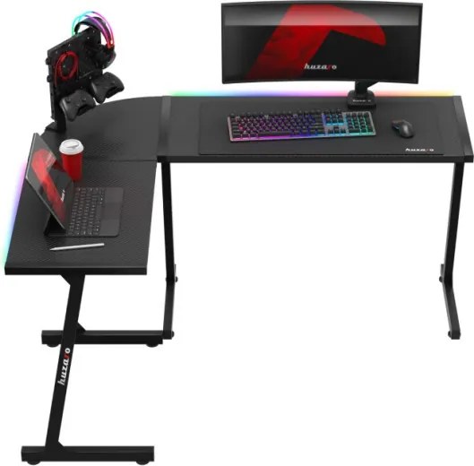 Herný rohový stôl Hero 6.0 RGB čierny