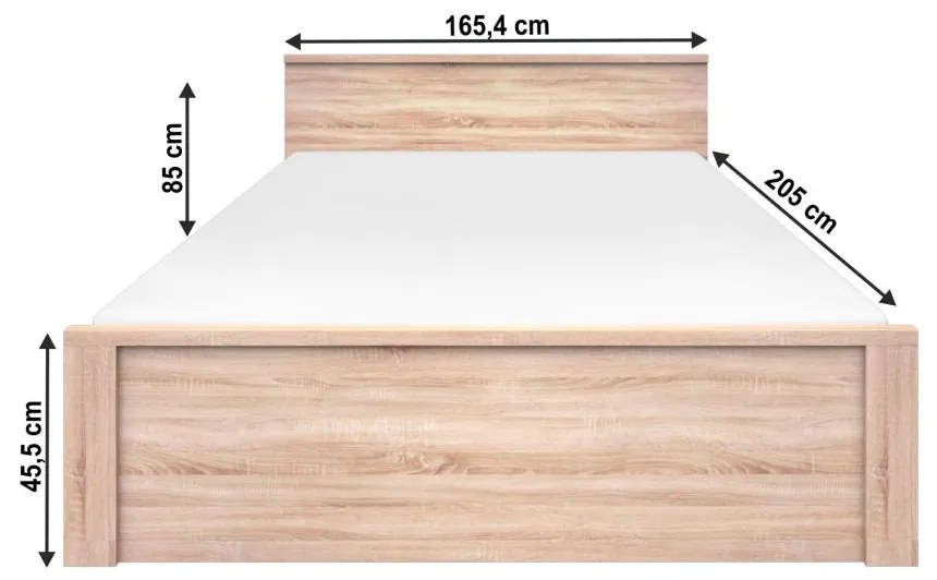 Tempo Kondela Posteľ, Dub sonoma, NORTY TYP 8