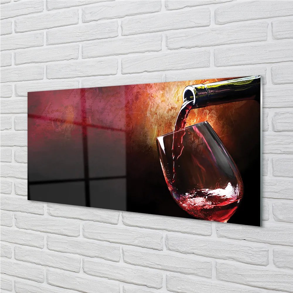 Sklenený obklad do kuchyne červené víno 140x70 cm