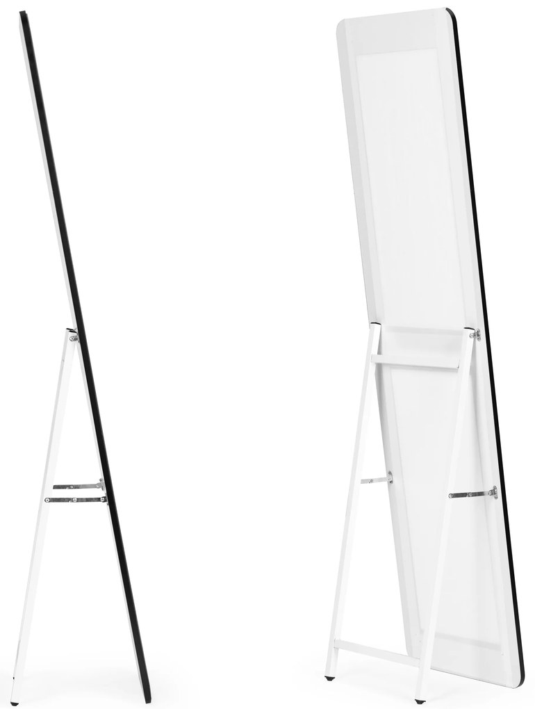 Veľké stojace obdĺžnikové zrkadlo, úzky rám, 148 cm
