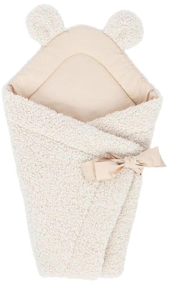 Krémová detská zavinovačka s baránkom 35x65 cm – Meowbaby