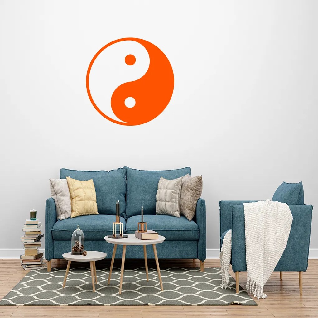 Veselá Stena Samolepka Jin Jang Farba: zelená, Veľkosť: 40 x 40 cm
