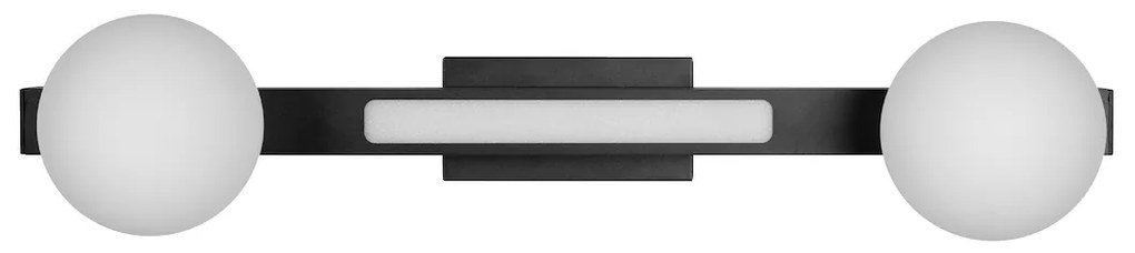 Nástenné svietidlo Magnet1, 2x biele sklenené tienidlo + 1x LED 13W, b