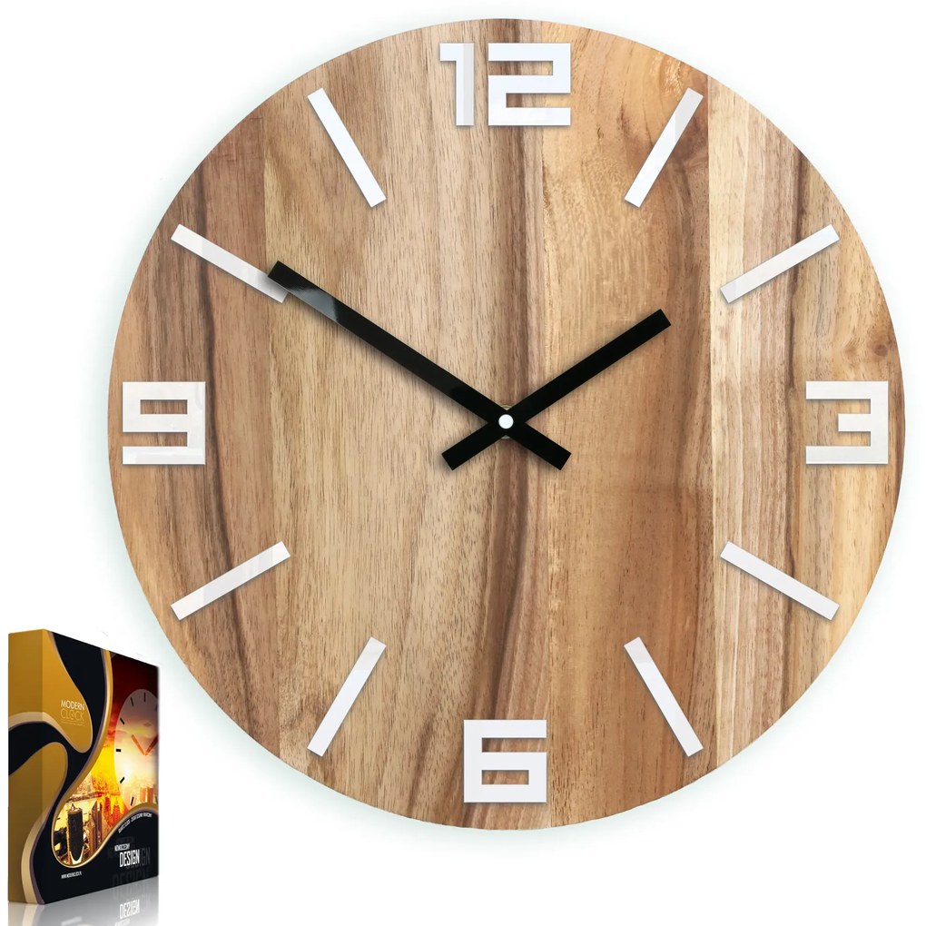 Hodiny Arabic Wood hnedo-čierne