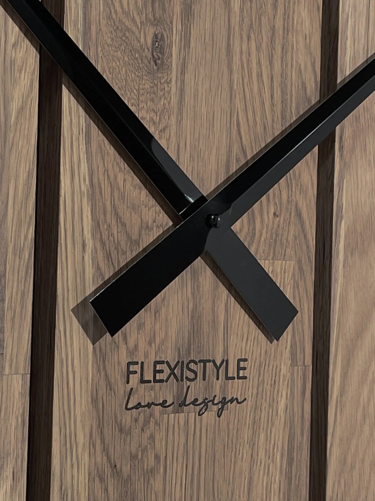 Dekorstudio Drevené hodiny na stenu Solid OAK hnedé 80cm