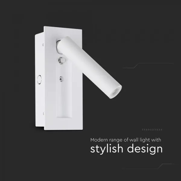 LED Nástenné bodové svietidlo LED/2W/230V 3000K biela