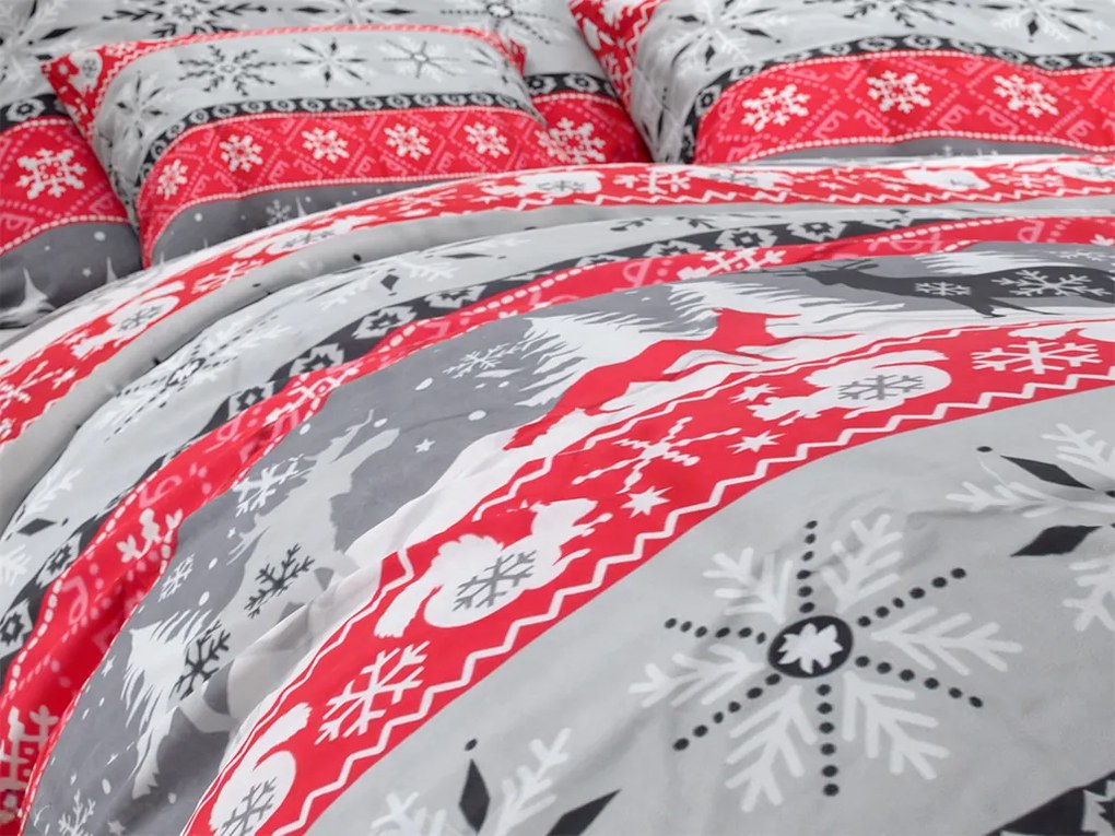 Flanelové obliečky SNOWY FOREST sivá Rozmer obliečky: 2 ks 70 x 90 cm | 200 x 220 cm