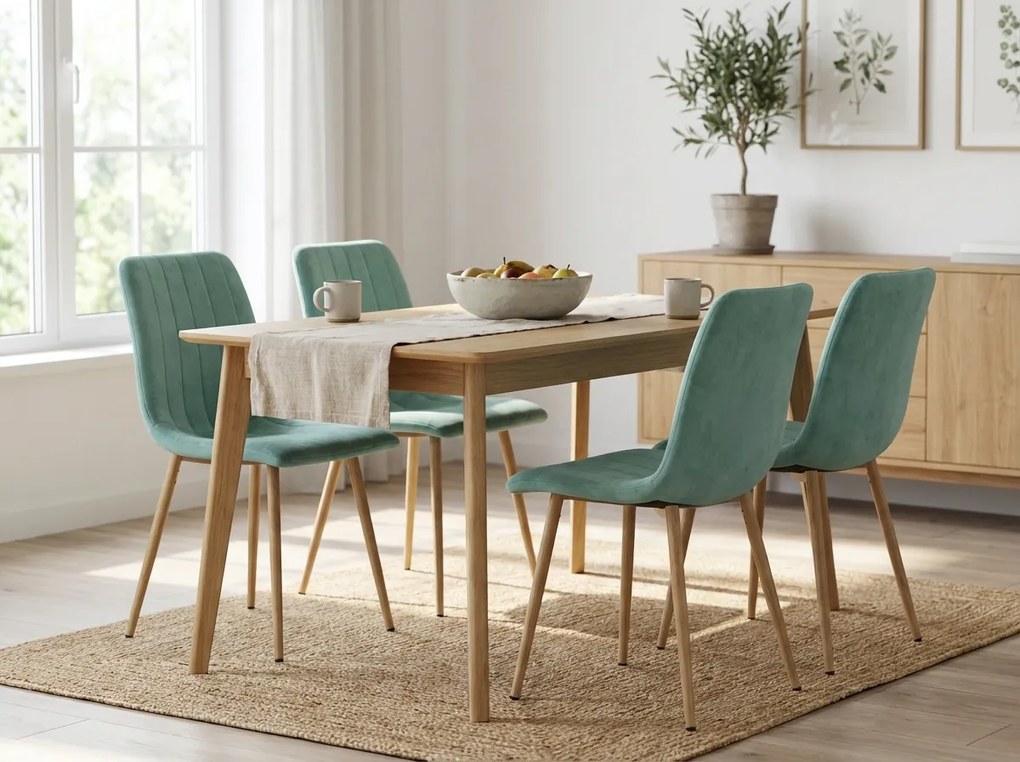 Mentolová zamatová stolička LAVA AQUA MINT