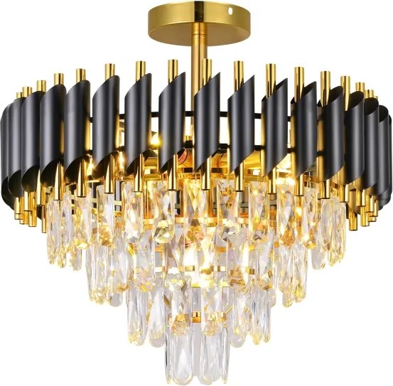 Brilagi - Prisadený luster ECLIPSE 7xE14/10W/230V pr. 48 cm čierna/zlatá