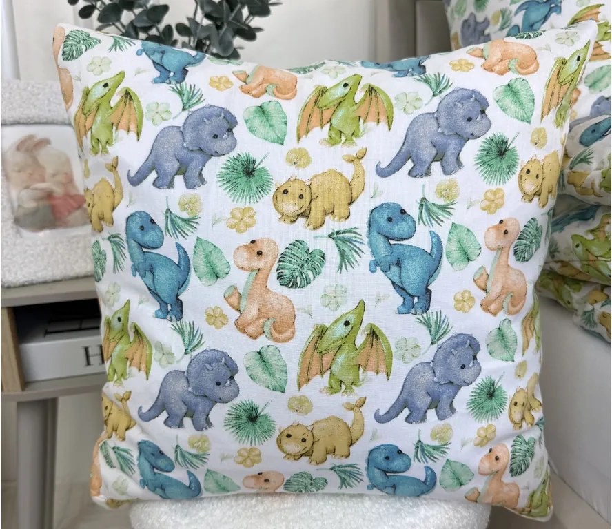 INTERMEDIC SK Obliečka na vankúš Dino 40x40 cm – 100 % bavlna, so zipsom