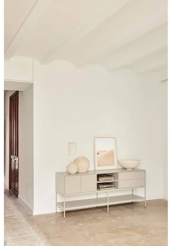 Krémový TV stolík 175x74x45 cm Platt – Teulat