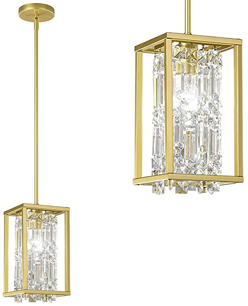 Toolight Toolight, krištáľové stropné svietidlo 1xE27 APP1111-1CP, zlatá lesklá, OSW-04554