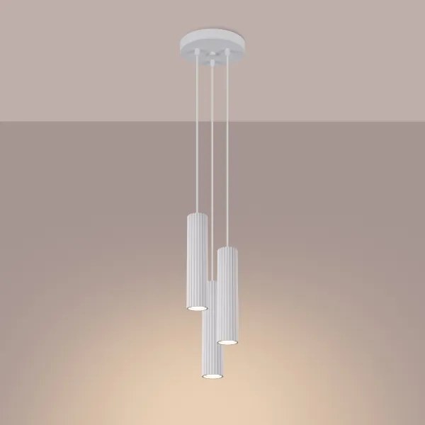 Sollux SL.1538 - Luster na lanku KARBON 3xGU10/10W/230V biela