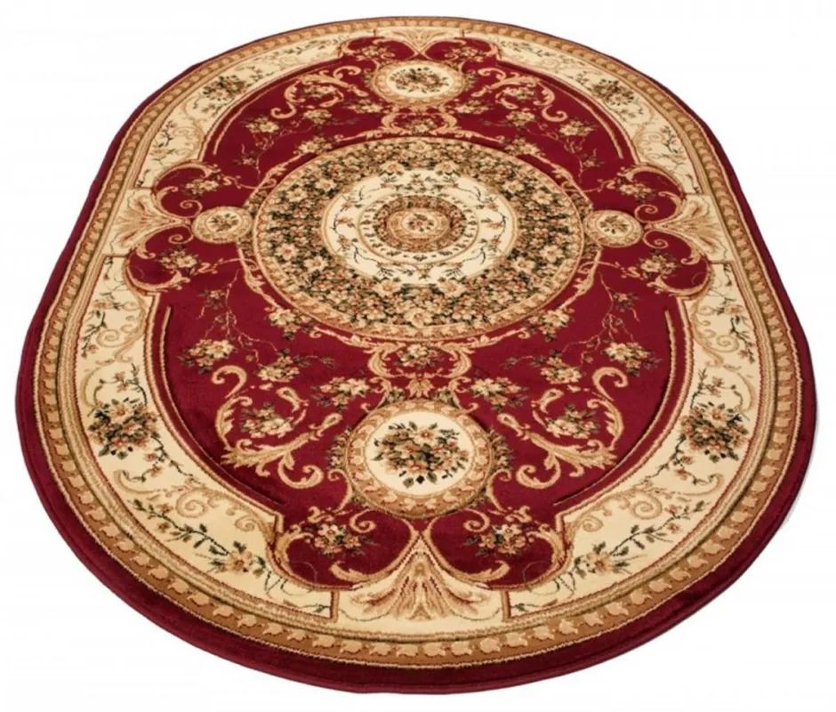 Kusový koberec klasický vzor 3 bordó ovál, Velikosti 160x220cm