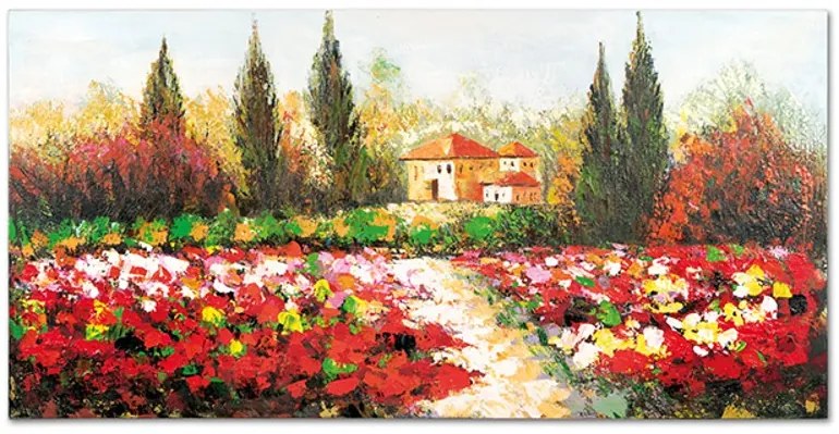 Obraz KRAJINKA, olejomaľba 140x70 cm