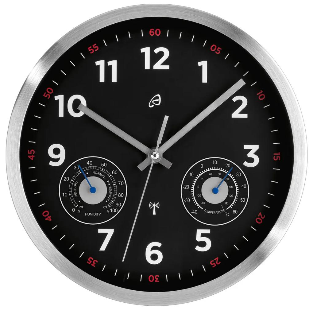 AURIOL® Nástenné hodiny (strieborná/čierna) (100354822)