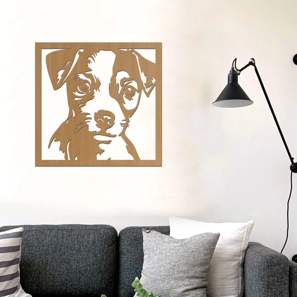 dřevo života Drevená dekorácia psíka Jack Russel teriér Rozmery - cm: 40x40, Zvoľte farbu dekoru: Bílá