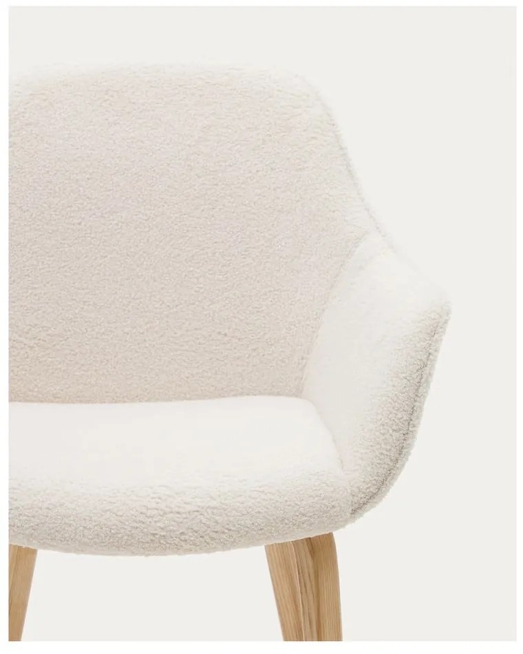 Biele čalúnené jedálenské kreslo Aleli – Kave Home