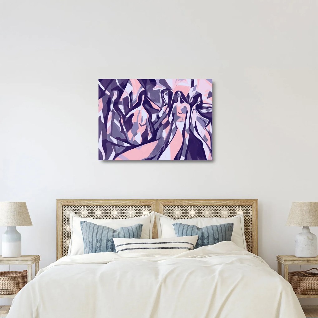 Sklenený obraz - Abstraktné ženy (70x50 cm)