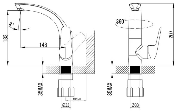 Sapho - Umývadlová batéria SOLITER 18 cm, lesklý chróm