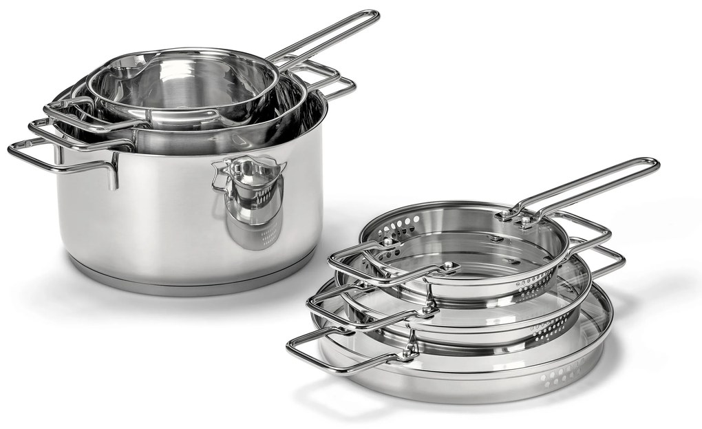 Profesionálne hrnce z ušľachtilej ocele, 3 ks