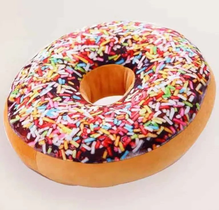 Polštářek donut průměr 40 cm varianta: donut čoko + posyp 2