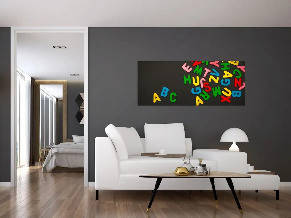 Obraz - farebné písmenká (120x50 cm)