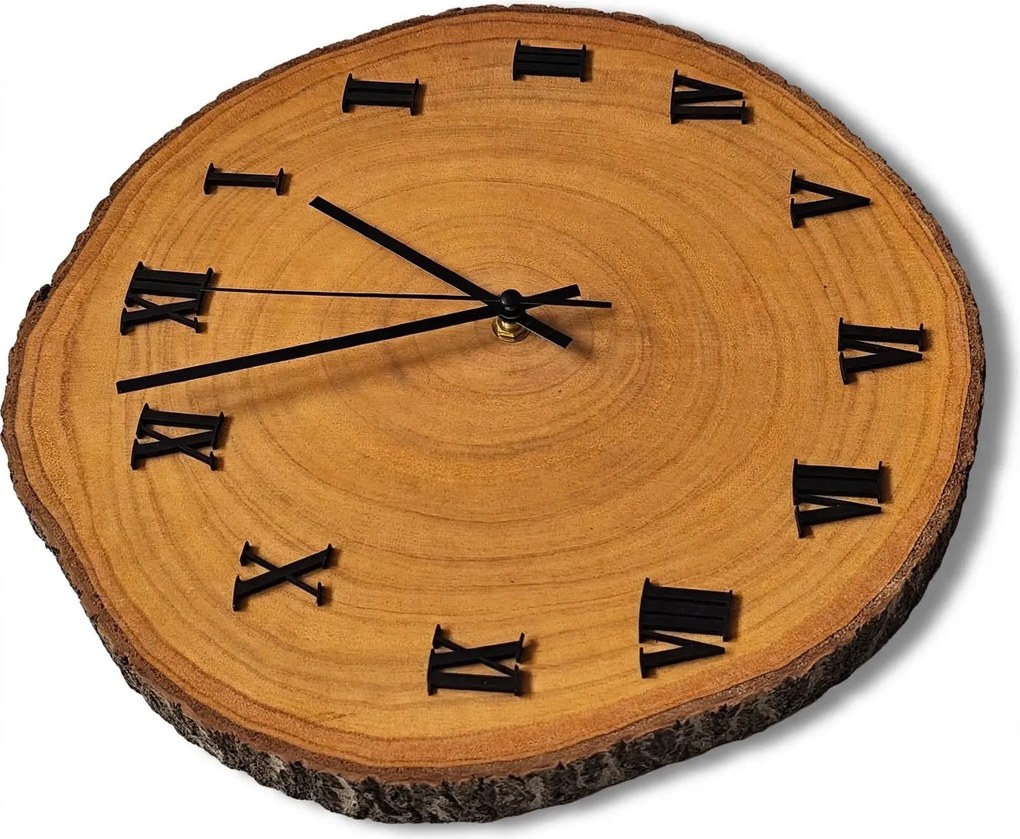 Nástenné hodiny z prierezu kmeňa | KORO: Amber - 3072 26-29 cm 4812-115559 KOR005